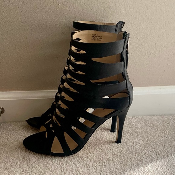 Leather Zigi Soho Trump Strappy Open Toed Booties Heels - Picture 9 of 9